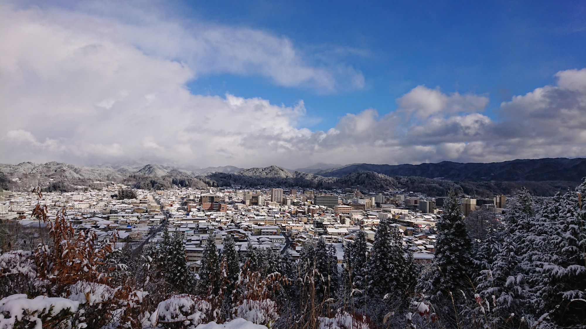 市街地の雪景色