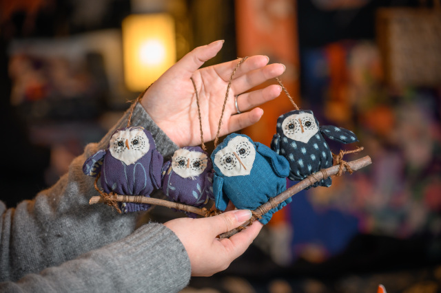 古布を使ったフクロウ